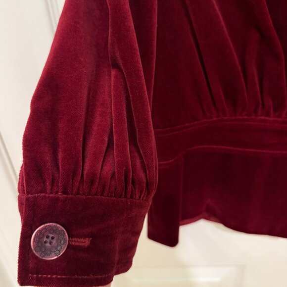 SUSANA MONACO DARK RED/BURGUNDY VISCOSE CROPPED JACKET - Picture 4 of 9